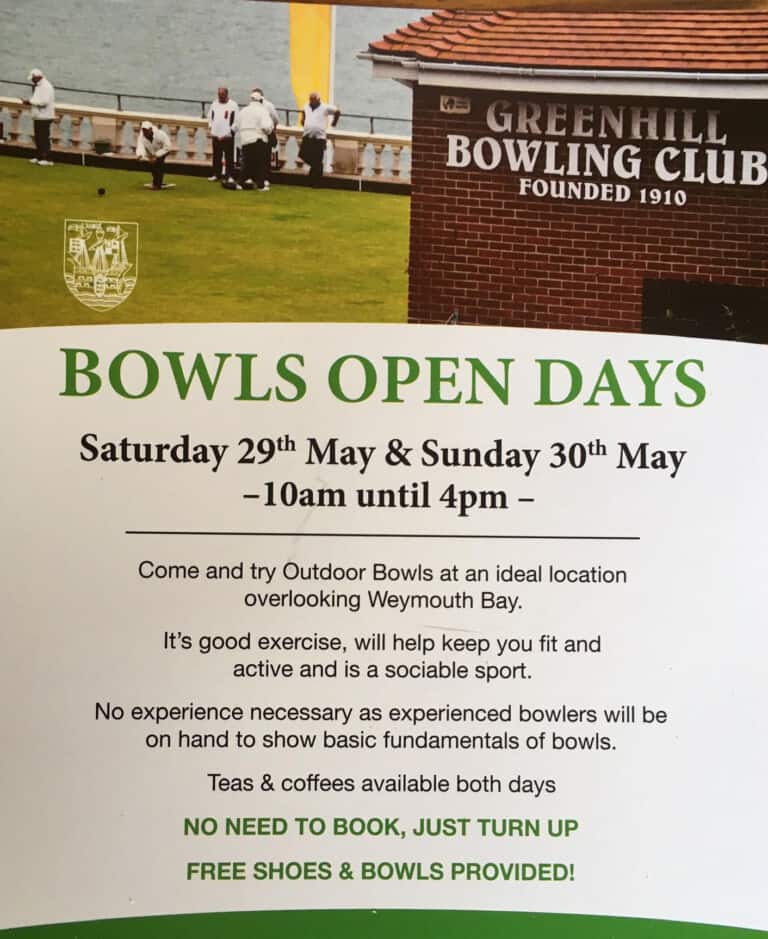 Bowls Open Days at Greenhill Love Weymouth Tourist Information