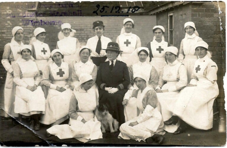 Photographic postcard of 12th Dorset VAD at Sturminster Marshall 768x504