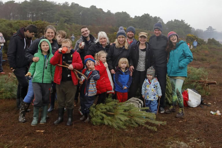People gathering trees at 2018 Pull a Pine event Terry Bagley.2 1 768x512